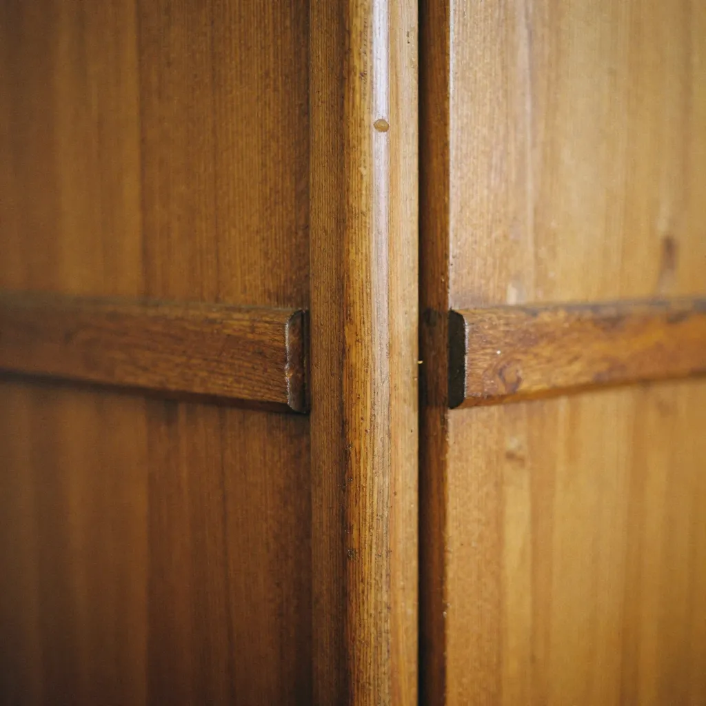 Close-up view of antique wood grain