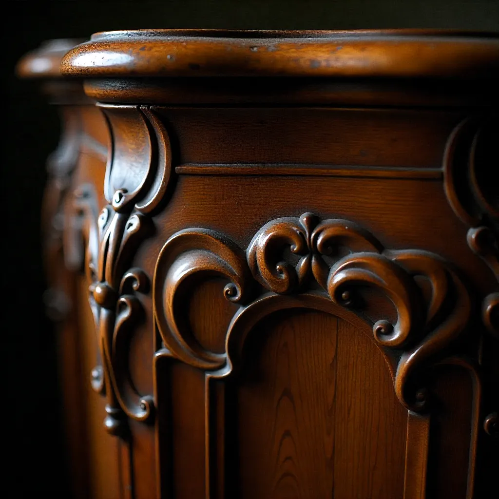 Carved antique furniture detail
