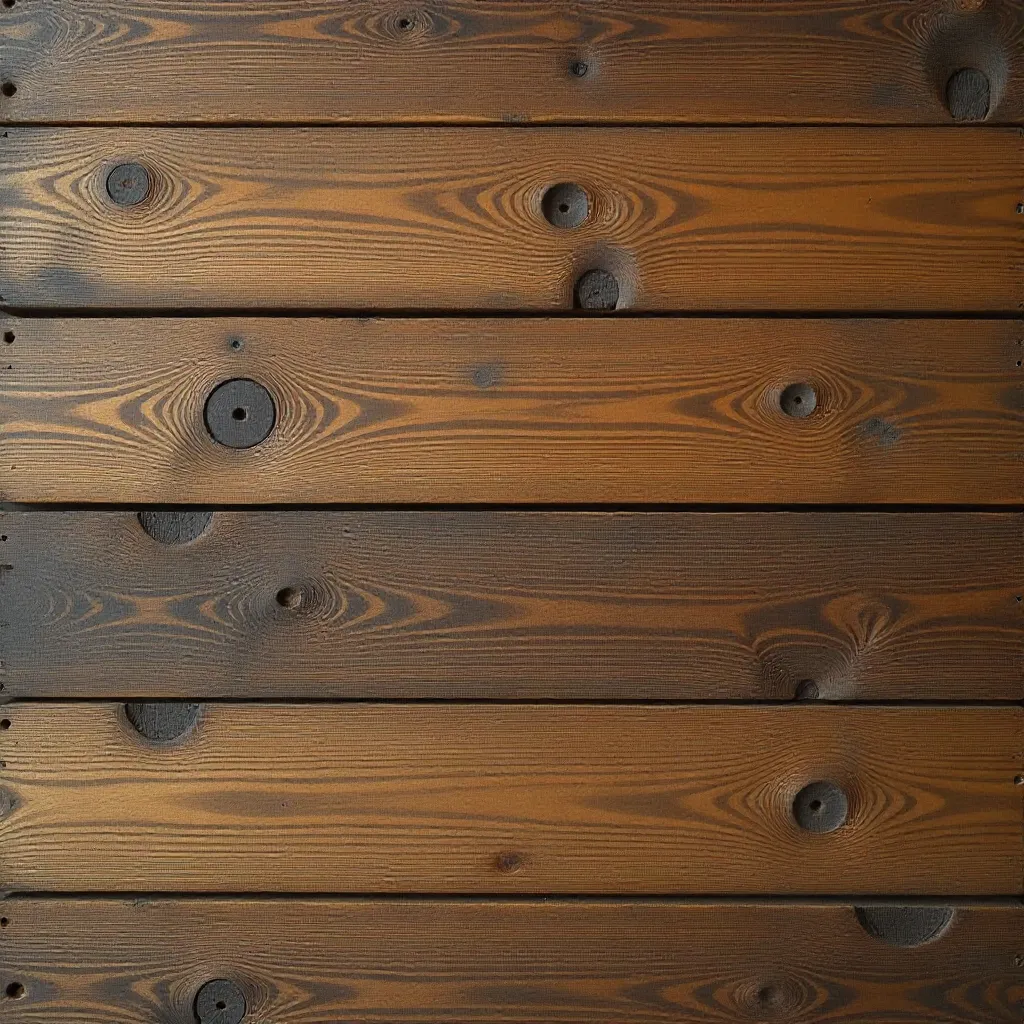 Wood finish after 10 years showing mature patina